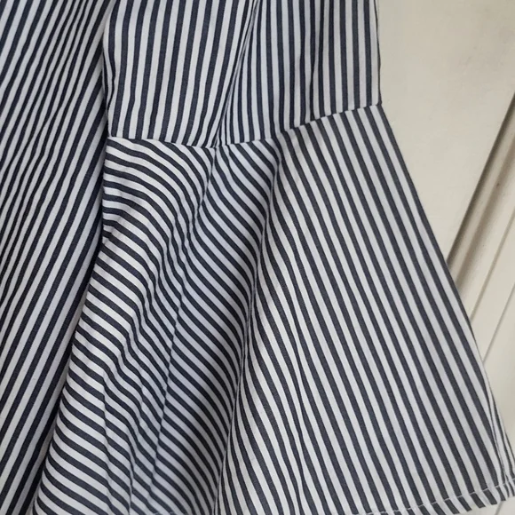 Cupio Off-Shoulder Navy Striped Blouse - Picture 3 of 8